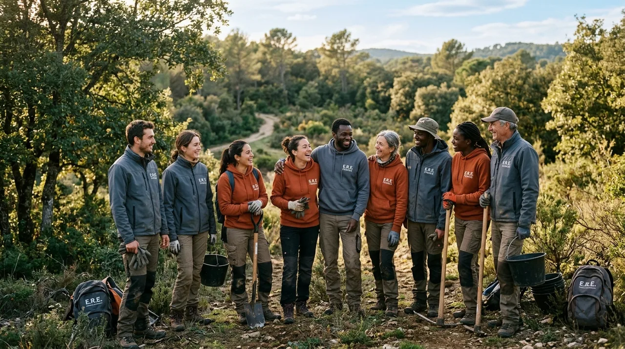 Équipe de bénévoles E.R.E engagés lors d'une campagne de terrain